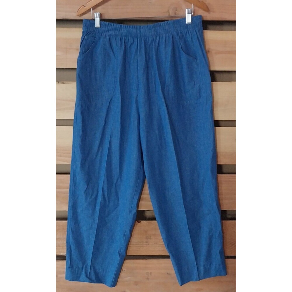 Vtg Cricket Lane Women Pant Size 18 Blue Denim American Collection USA MADE Ltwt